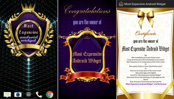 Most Expensive Android Widget