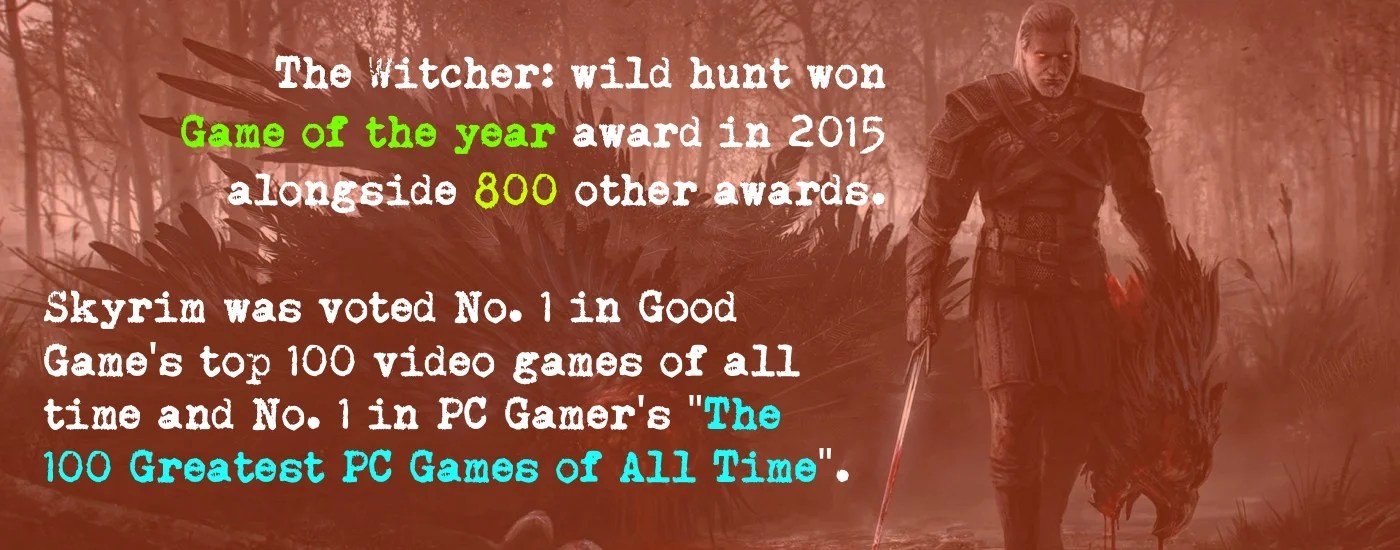 The Elder Scrolls Skyrim vs The Witcher 3 Wild Hunt RankRed