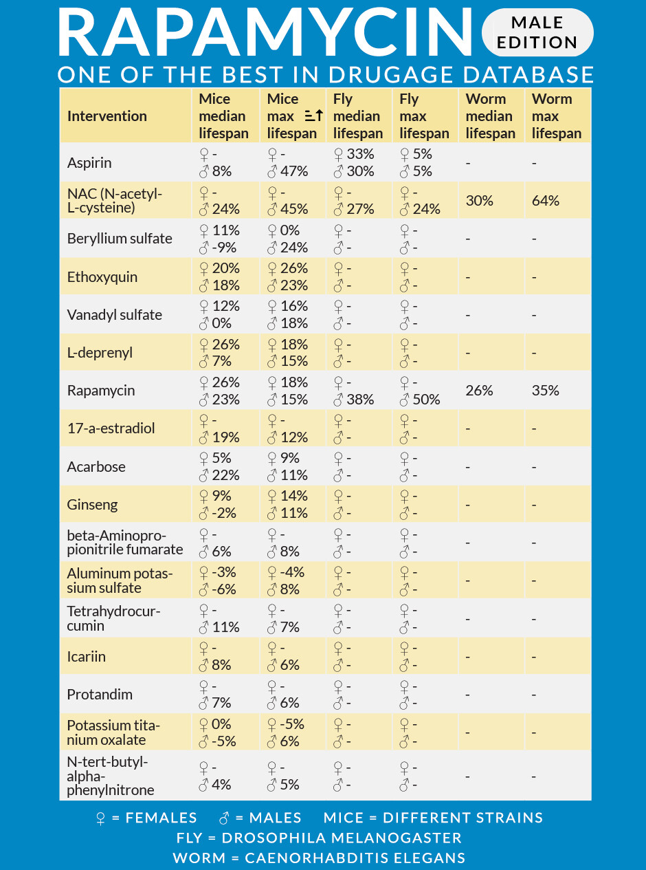 Aspirin, NAC — longevity superstars? Rapamycin Longevity News