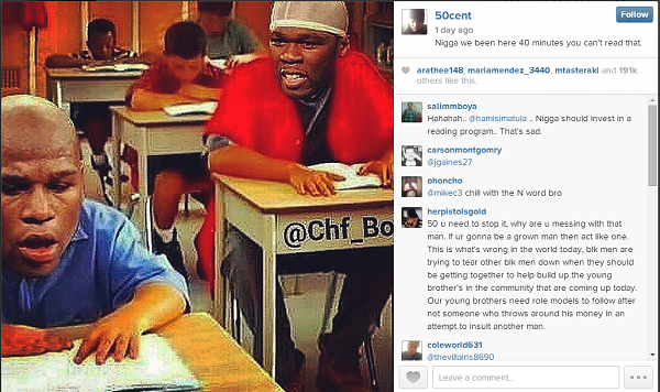 50 Cent VS Floyd Mayweather la guerre des réseaux sociaux continue