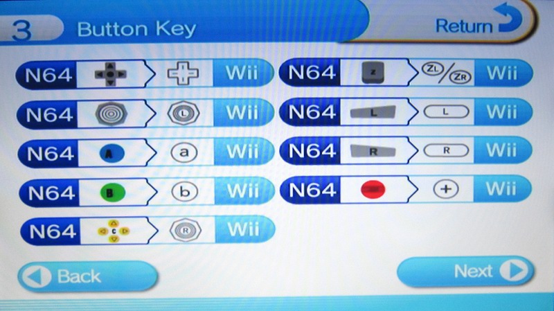Virtual console classic controller button mappings