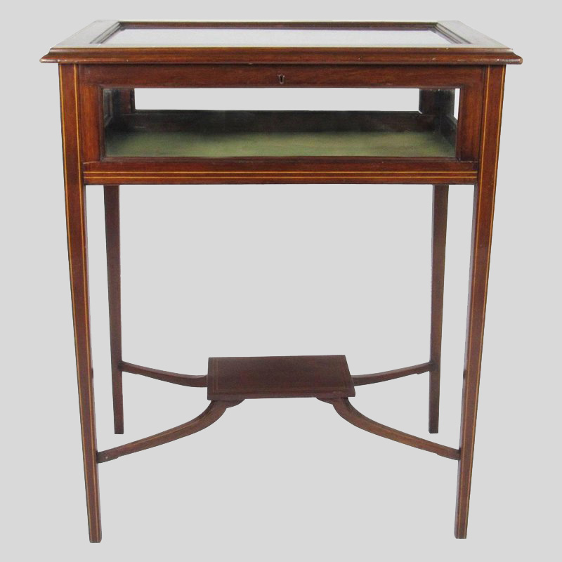 Vintage Inlaid Mahogany Vitrine Table