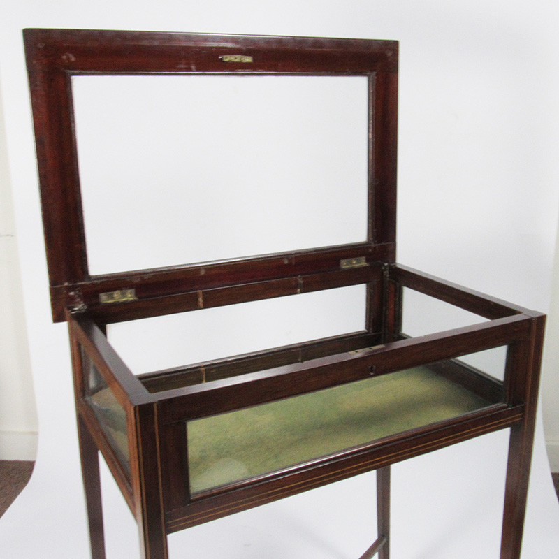 Vintage Inlaid Mahogany Vitrine Table