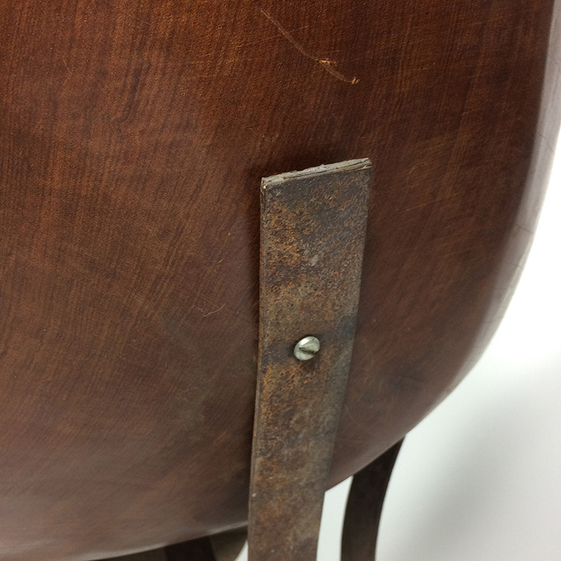 Funky MidCentury Modern Carved Wood Barrel Chair