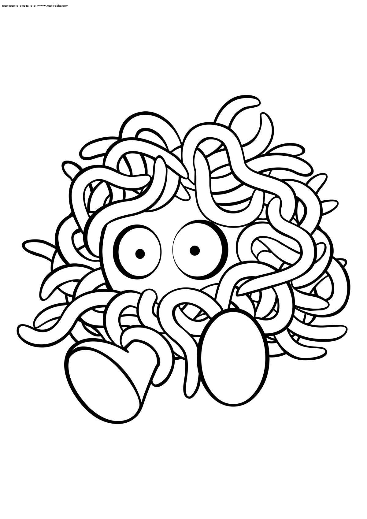 Раскраска Покемон Тангела (Tangela) Раскраски эволюция покемонов (Pokemons Evolution free