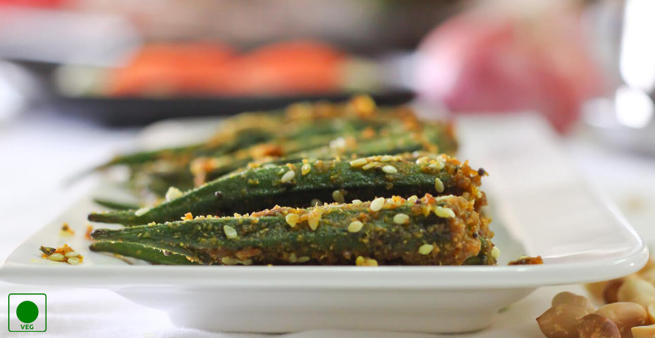 Stuffed Okra Recipe Bharwan Bhindi How To Make Stuffed Bhindi