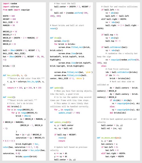 Coding Breakout’s brickbreaking action Wireframe 11 Raspberry Pi