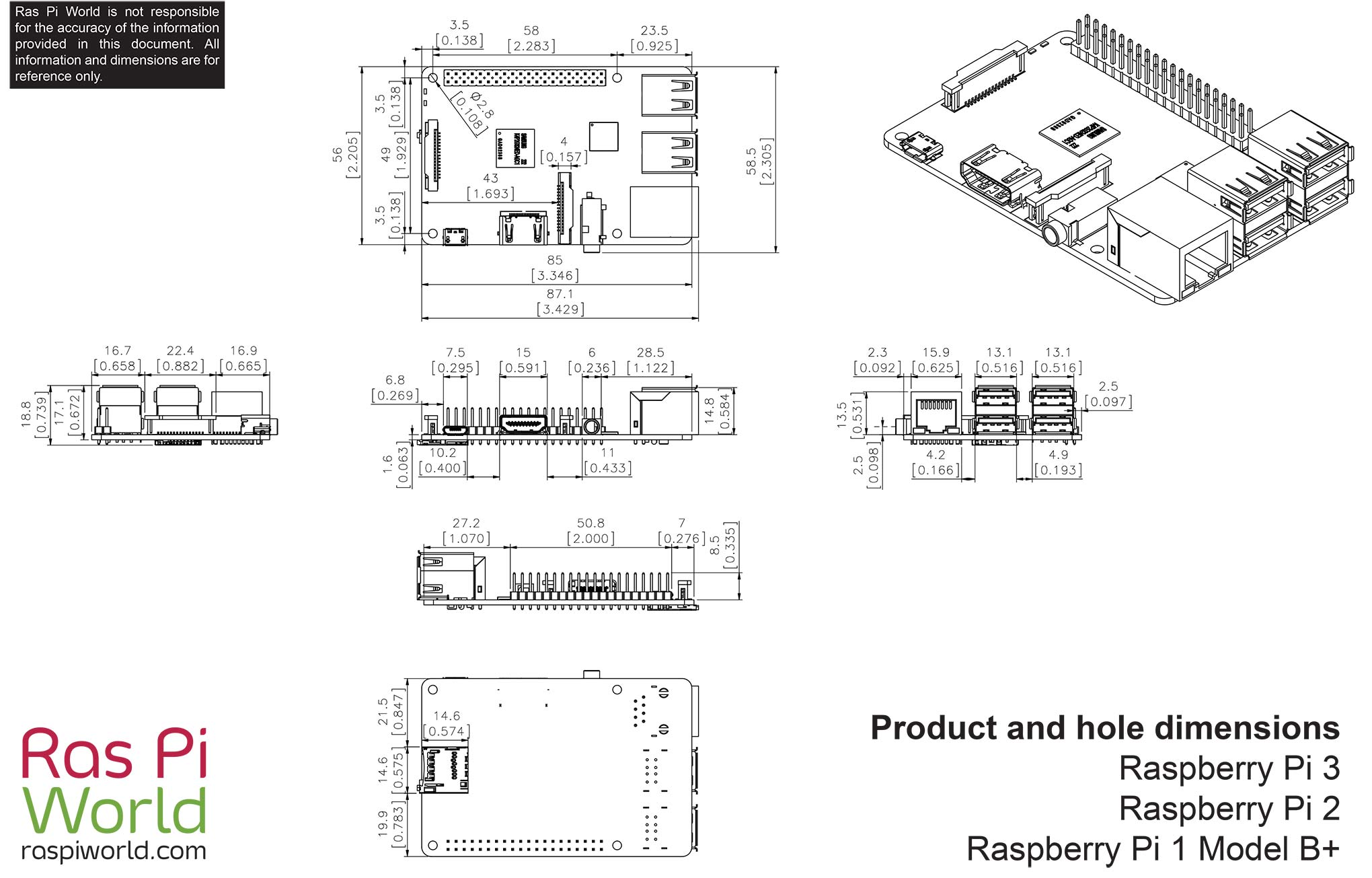 All Raspberry Pi Products Dimension Drawings Ras Pi World
