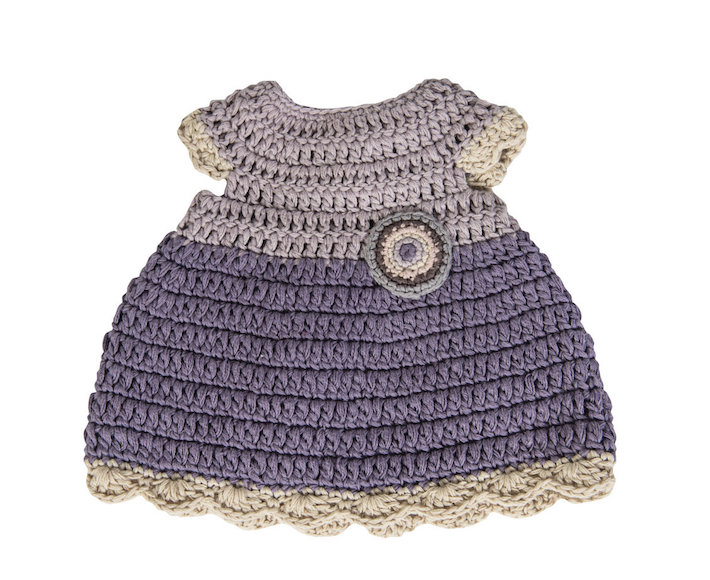 puppenkleidung, lila kleid gehäkelt bei rasselfisch kaufen