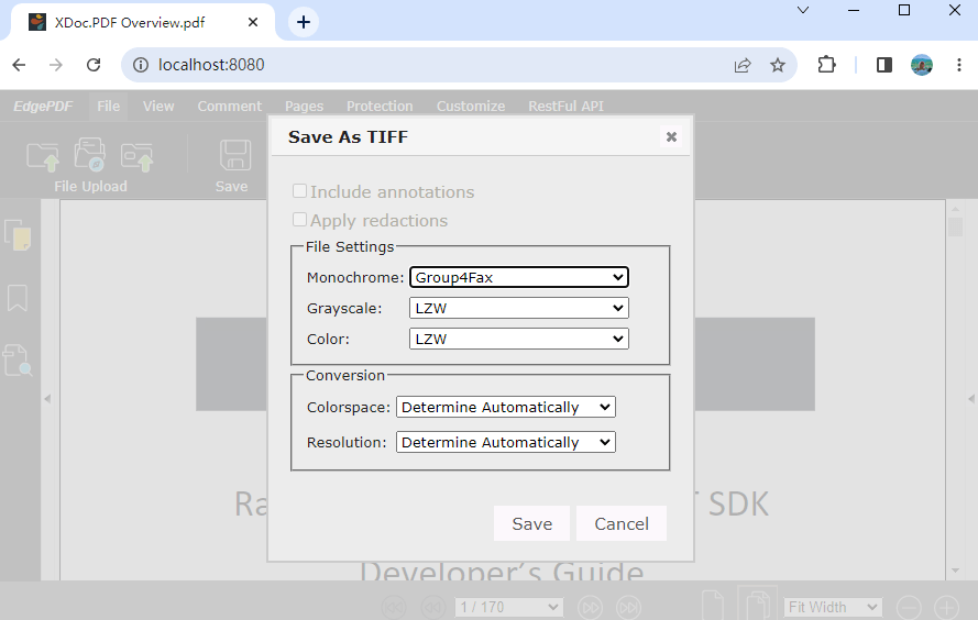 VB.NET: How to convert PDF to multipage tiff image in vb.net