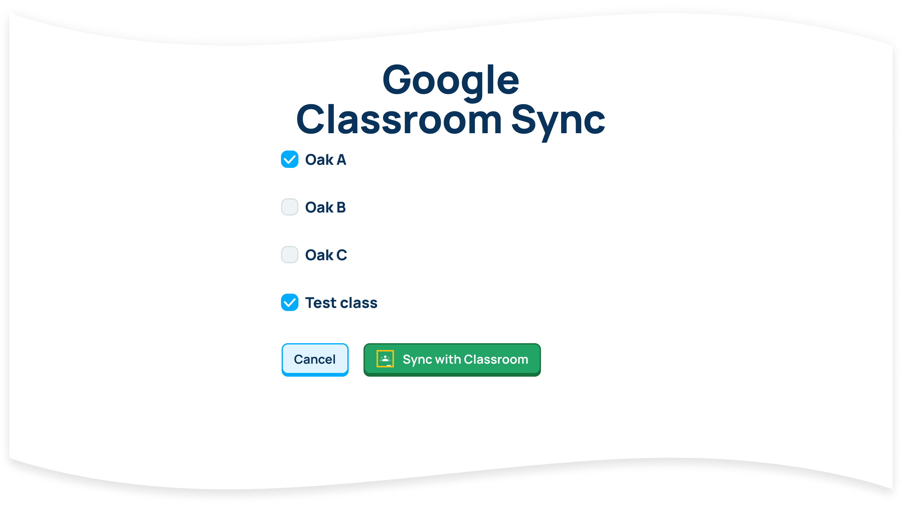 How to add classes from Google Classroom Ratatype