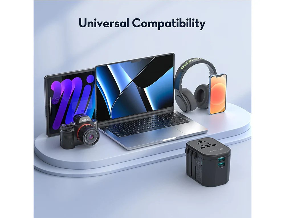 RAVPower RPPC1033 20W 3Port Travel Charger Universal Power Adapter