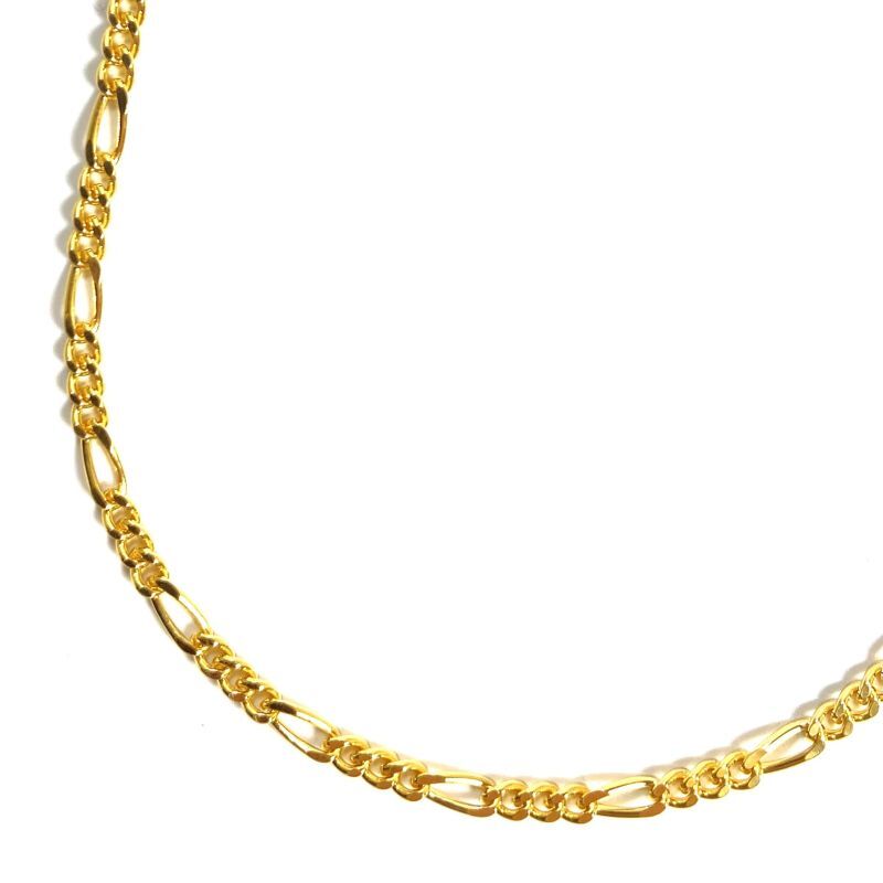 18k Gold Plated 1.5mm Figaro Chain Necklace Gold / 18金メッキ 925 シルバー フィガロ