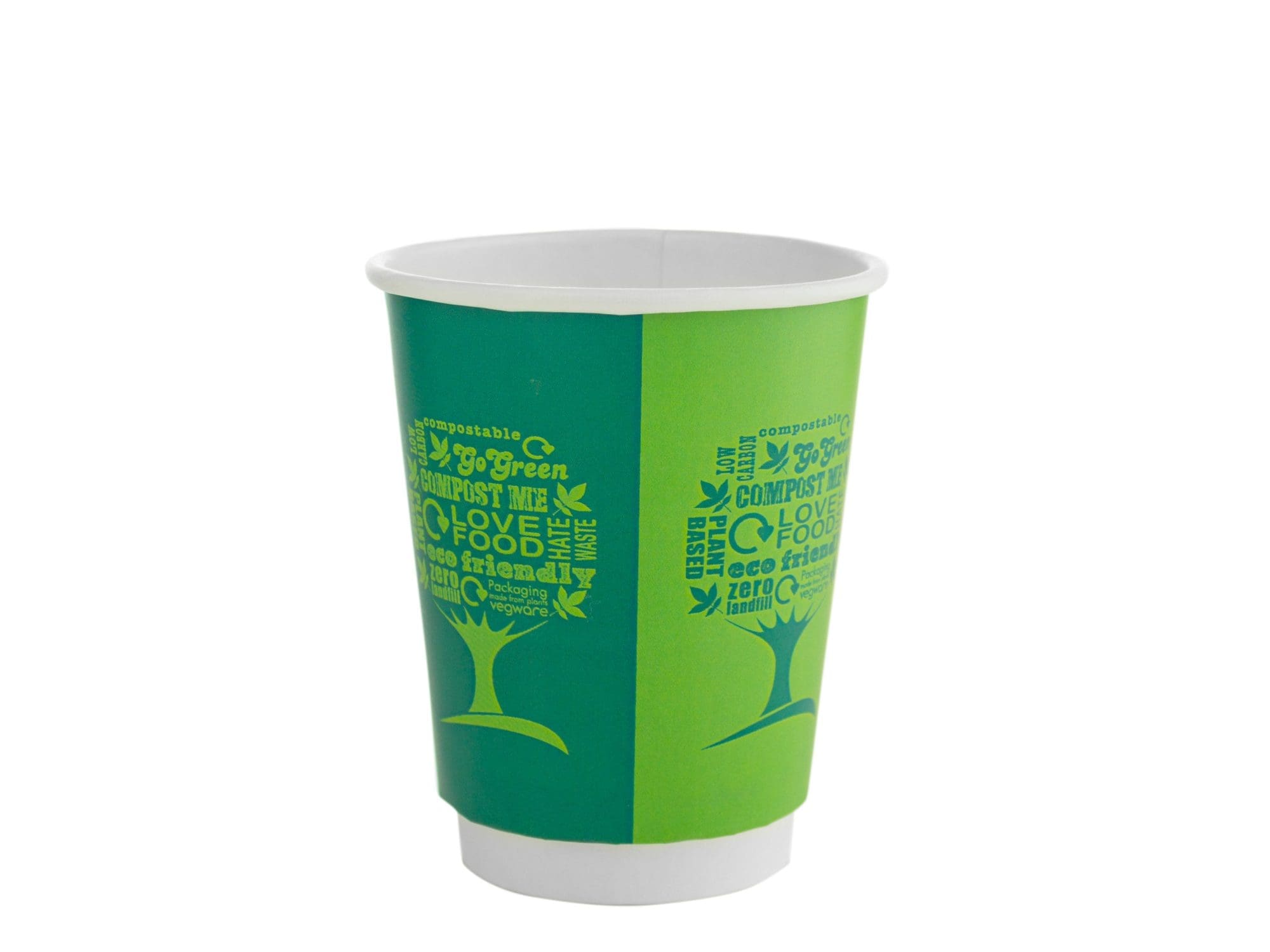 Vegware 8oz double wall cup, 79Series Green Tree, Box of 500 RawPac
