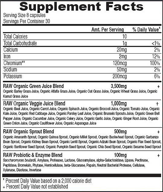 Perfect Food RAW, capsules (240 vcaps, raw, organic ingredients) Raw Power