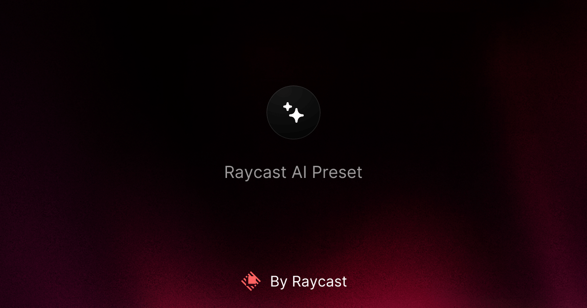 React Expert Raycast AI Preset