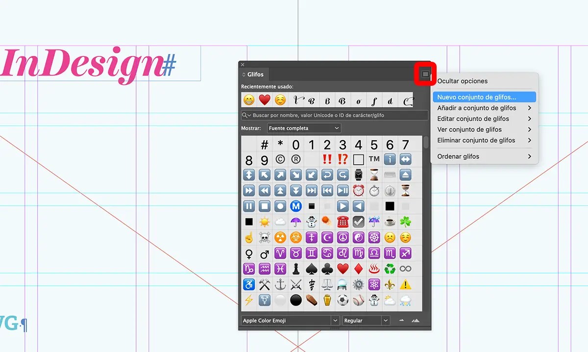 Emojis en InDesign Rayitas Azules Diseño Editorial y Tipografía