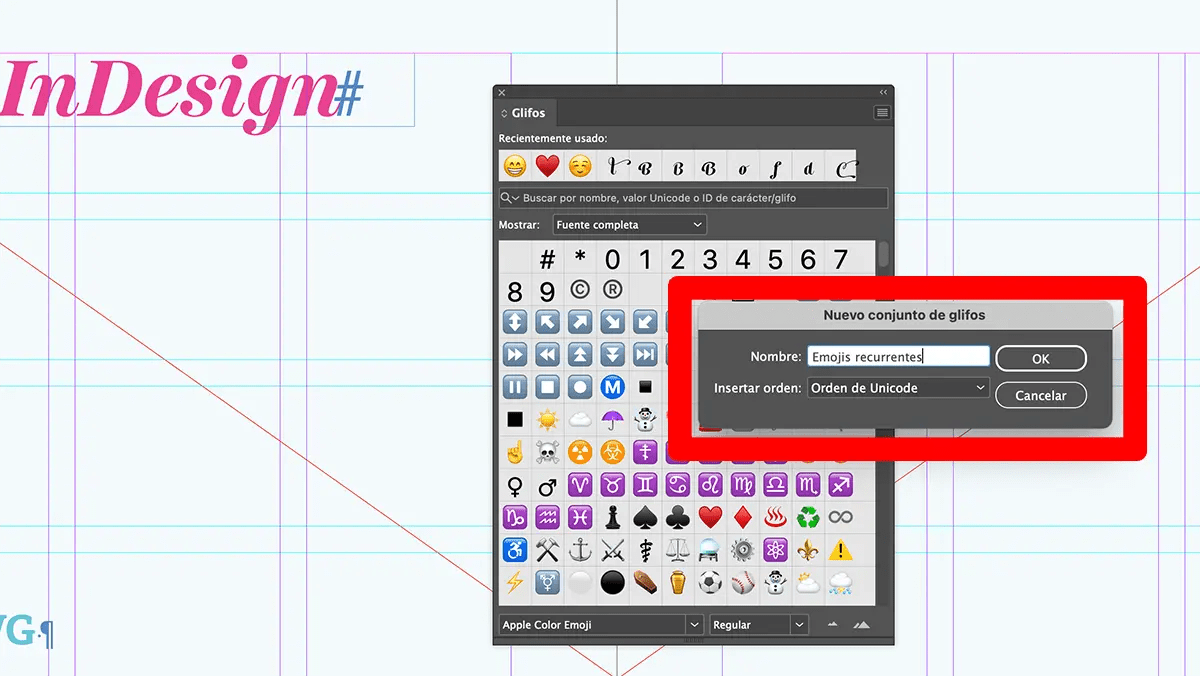 Emojis en InDesign Rayitas Azules Diseño Editorial y Tipografía