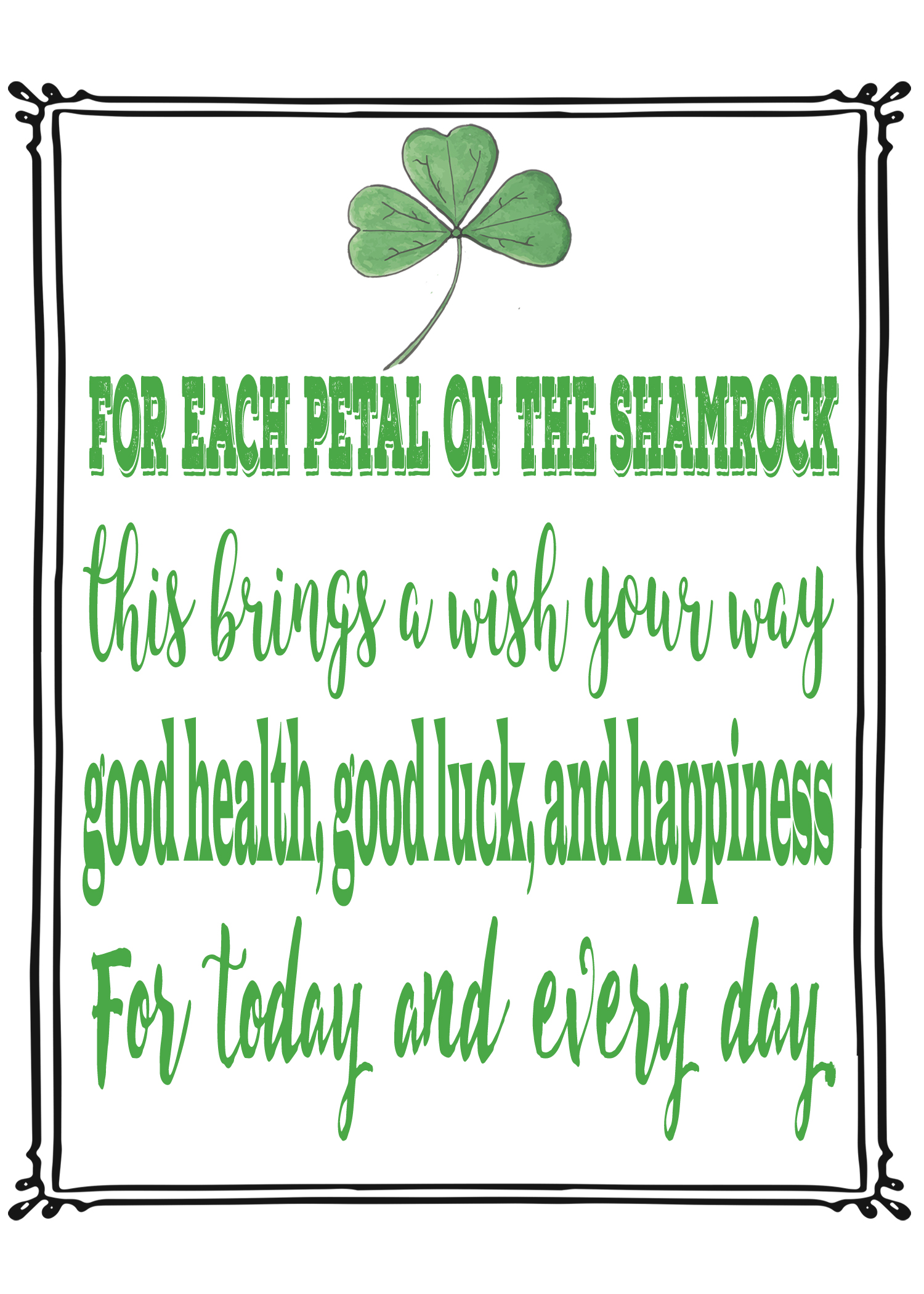 St. Patrick's Day Quote Art. Free Printable from Rays of Bliss