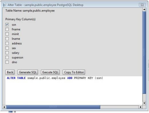 PostgreSQL Add Primary Key to PostgreSQL Database Tables via the Alter