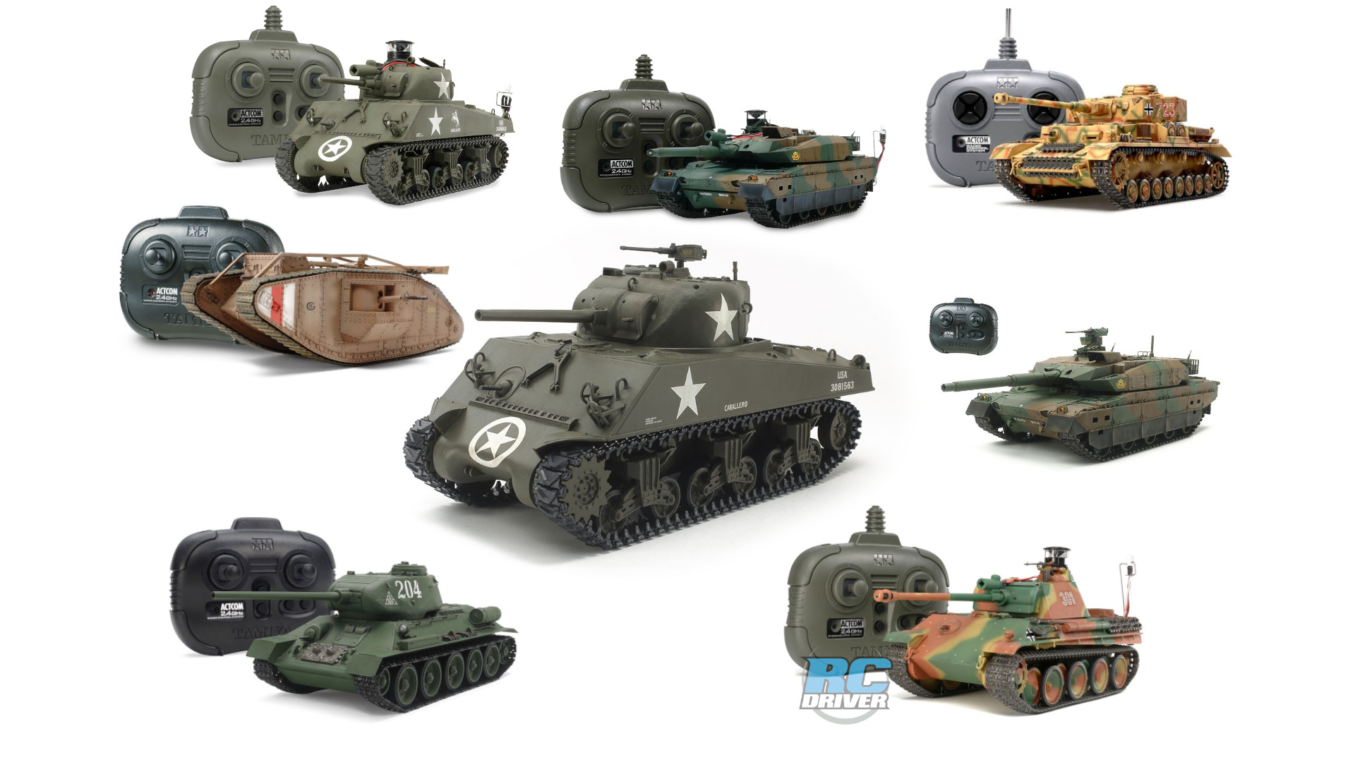 Tamiya 1/35 Ultra Realistic Small Scale Tank Kits RC Driver