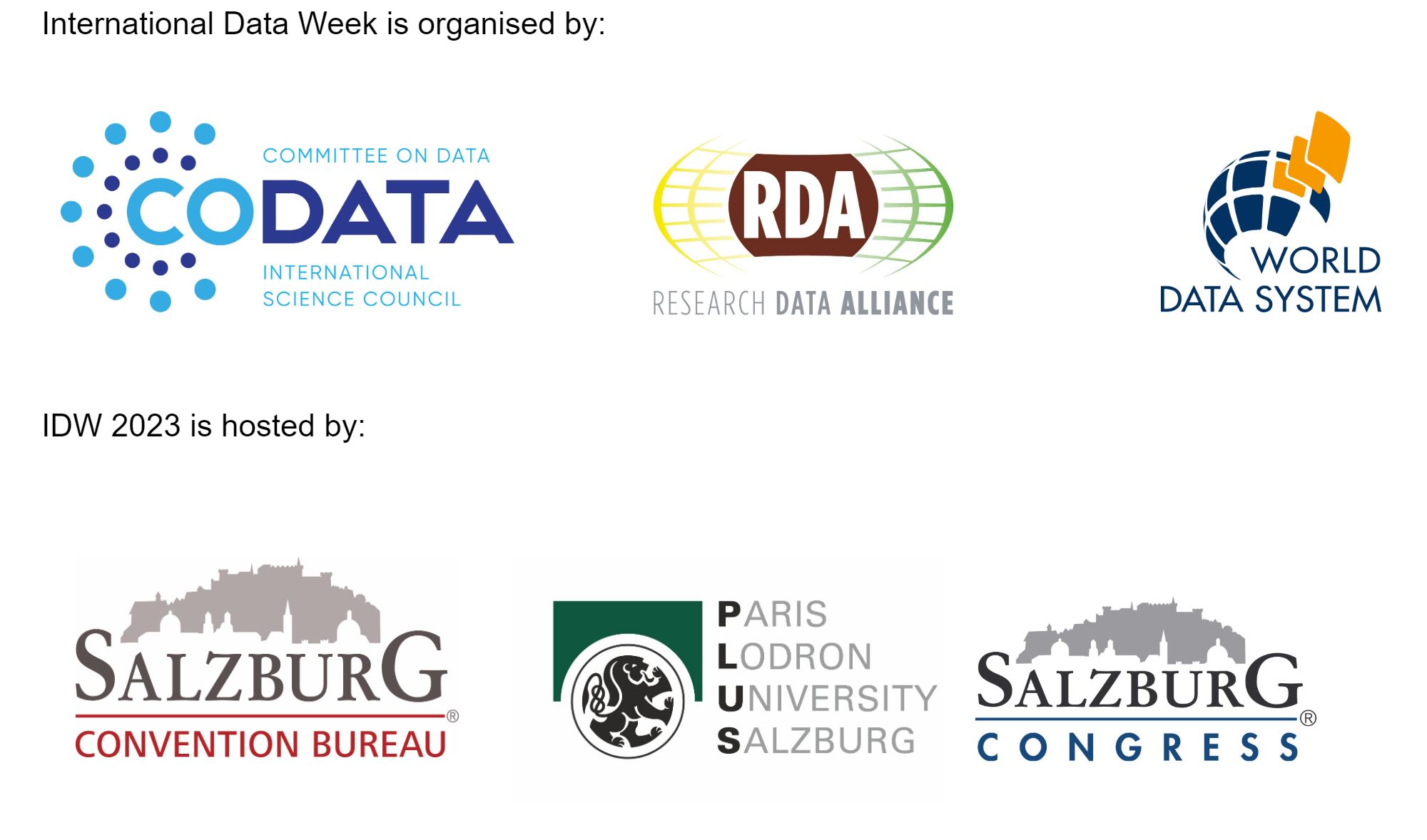 New Rda 2023 Save The Date: International Data Week 2023: A Festival Of Data, 23–26 October 2023, Salzburg, Austria | Rda
