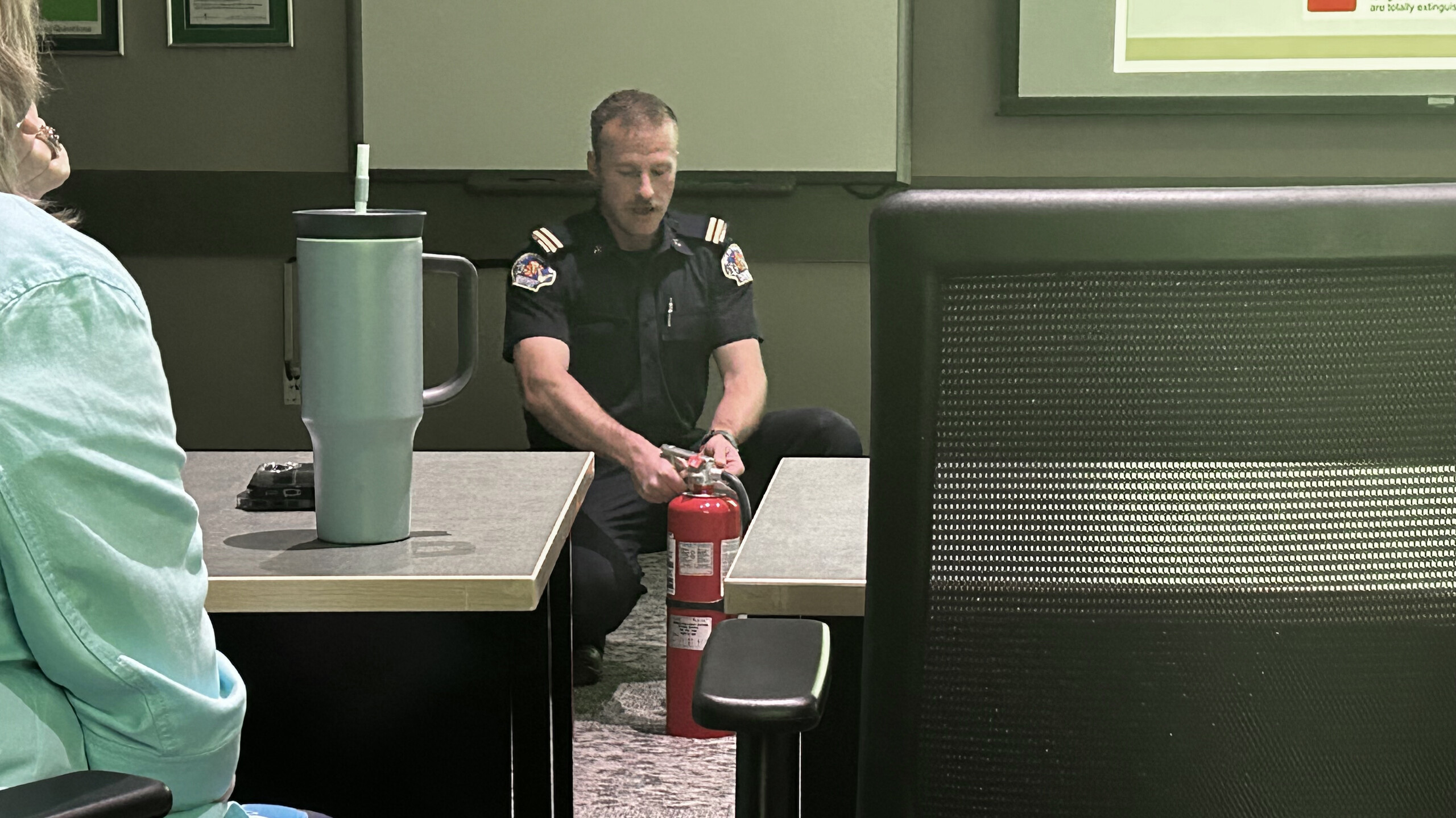 Lunchhour presentation teaches staff basic fire safety Red Deer