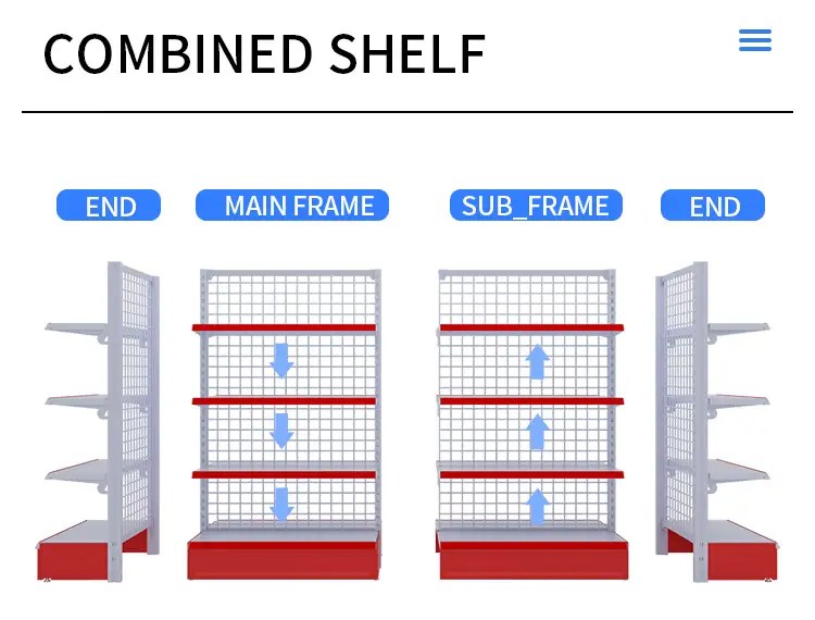 2C30KG Supermarket shelves RunDa Shelf Good china shelf by Runda