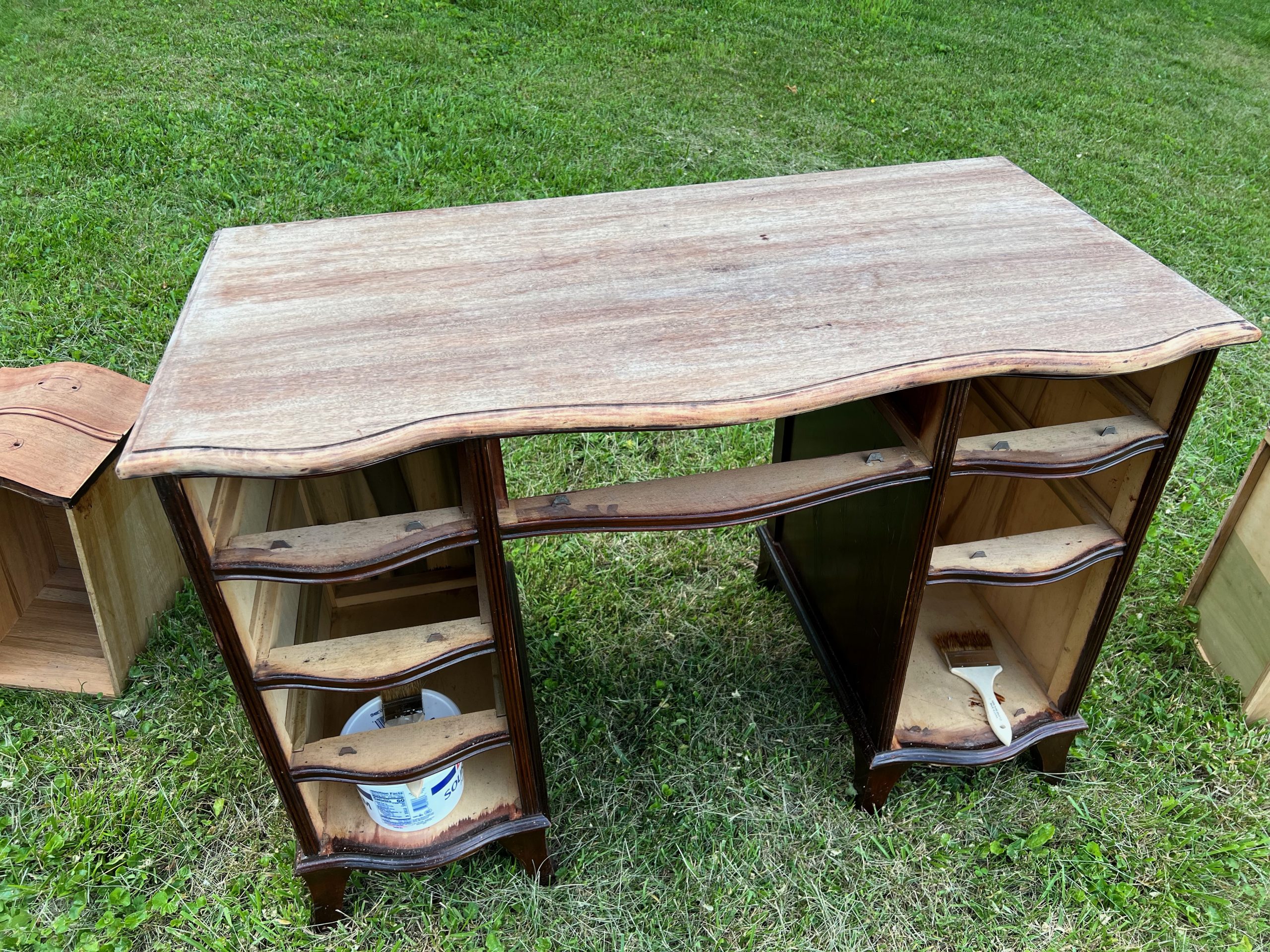 how to bleach wood veneer furniture using household bleach ReFabbed