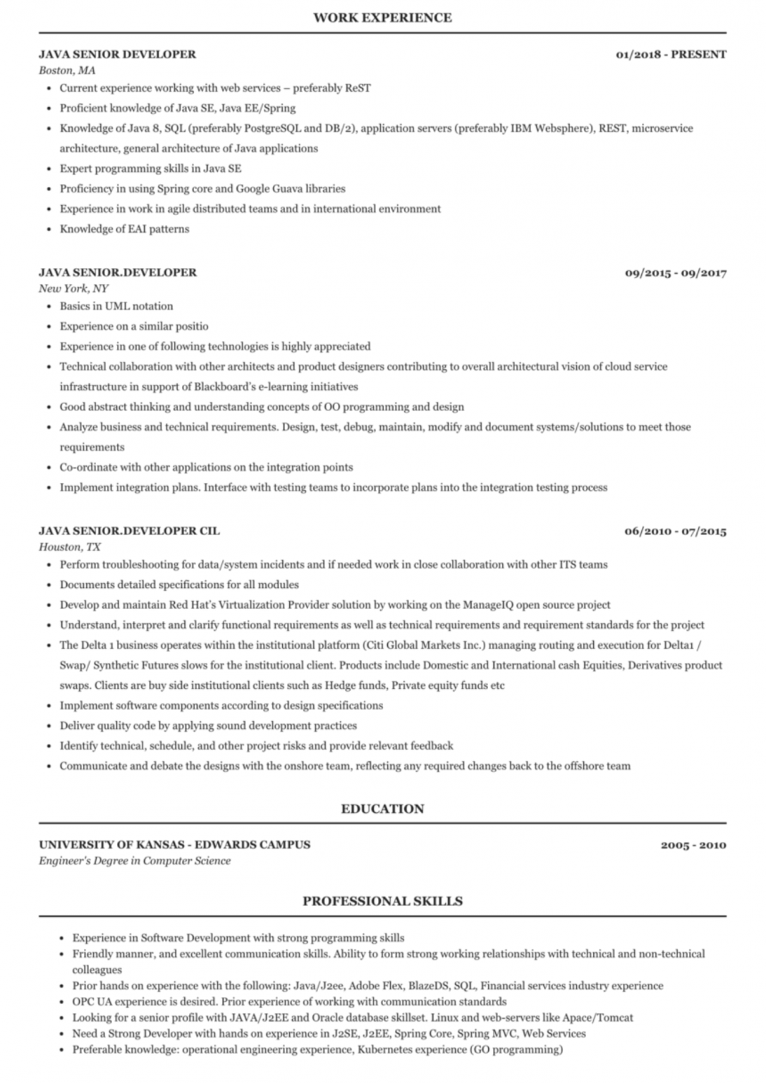 10 Professional React JS Java Resume Samples React Resumes