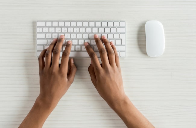 What is correct finger placement for typing?