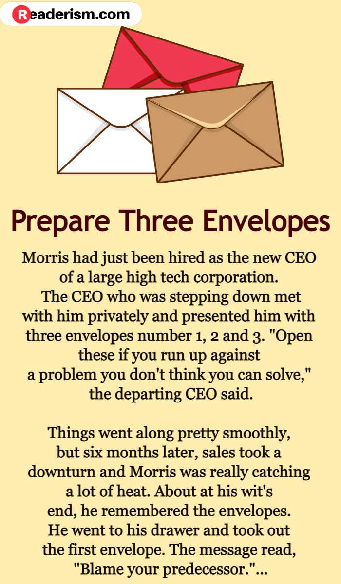 Prepare Three Envelopes