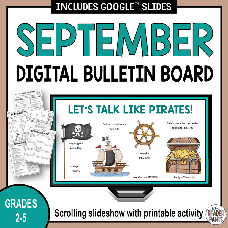 September Digital Bulletin Board September Holidays Celebrations Labor Day Mrs. ReaderPants