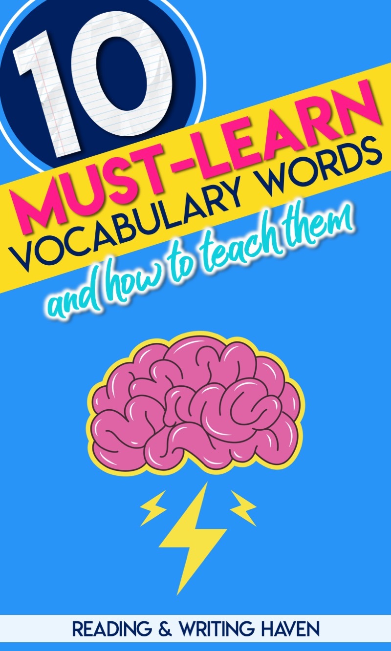 10 MustTeach Vocabulary Words Reading and Writing Haven