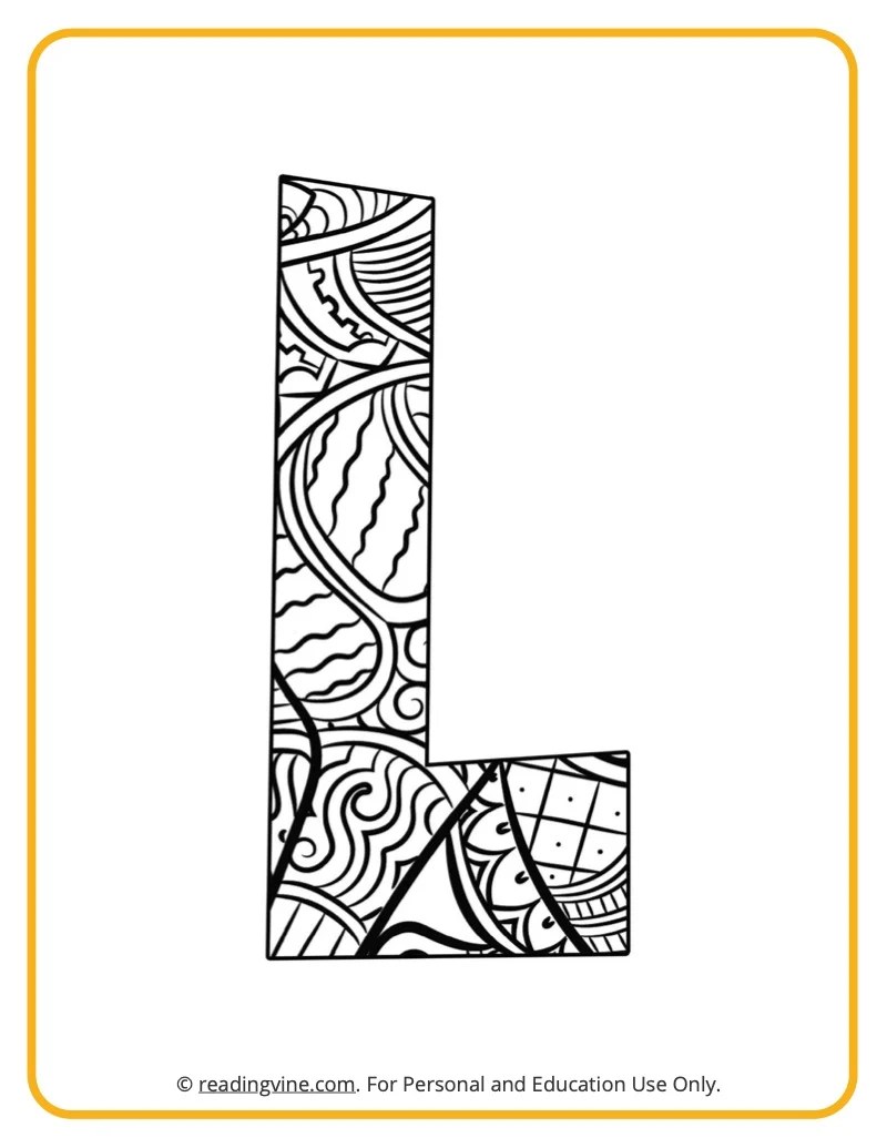 Letter L Coloring Pages