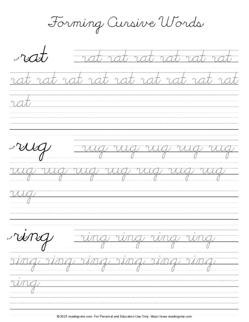 Cursive Writing - Letter R | ReadingVine.com