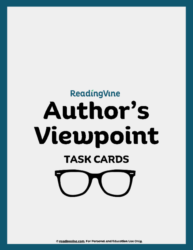 Author's Viewpoint Task Cards | ReadingVine.com