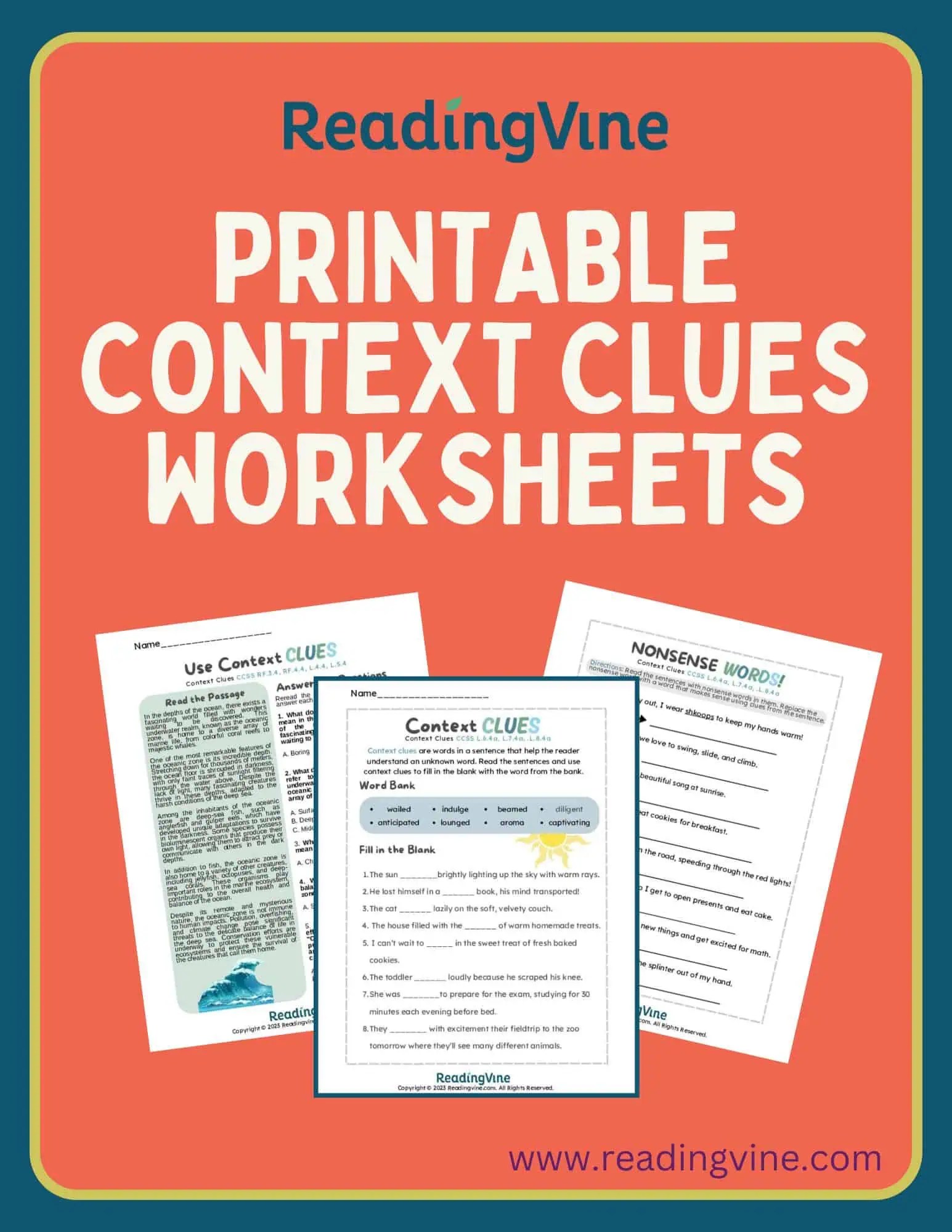 Vocabulary Context Clues Worksheets 50+ Determining Meaning Using