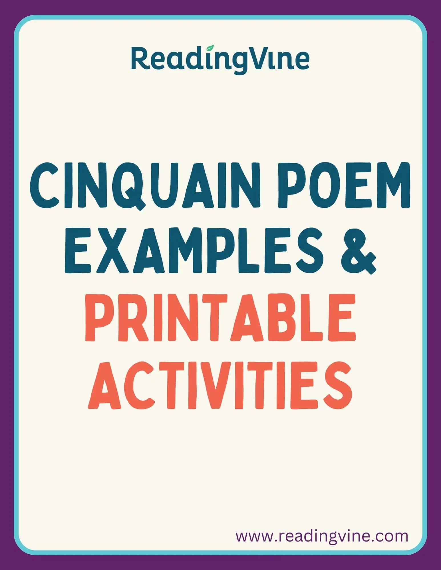 Cinquain Poem Examples and Activities - ReadingVine