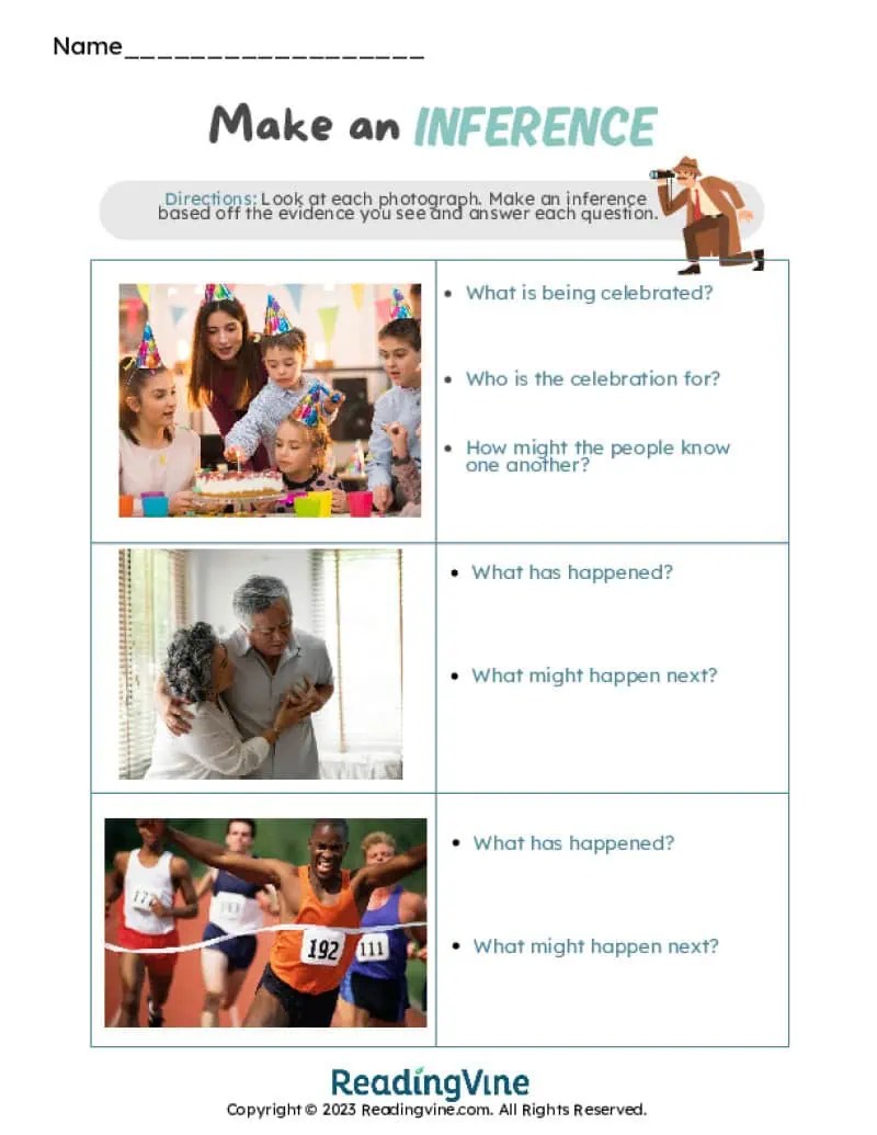 Inference Worksheets - ReadingVine