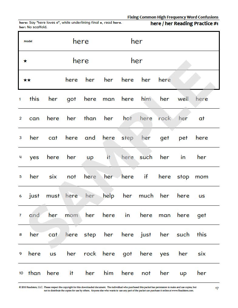Downloadable Combination H Readsters