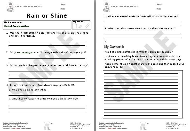 Rain or Shine Read Think Learn