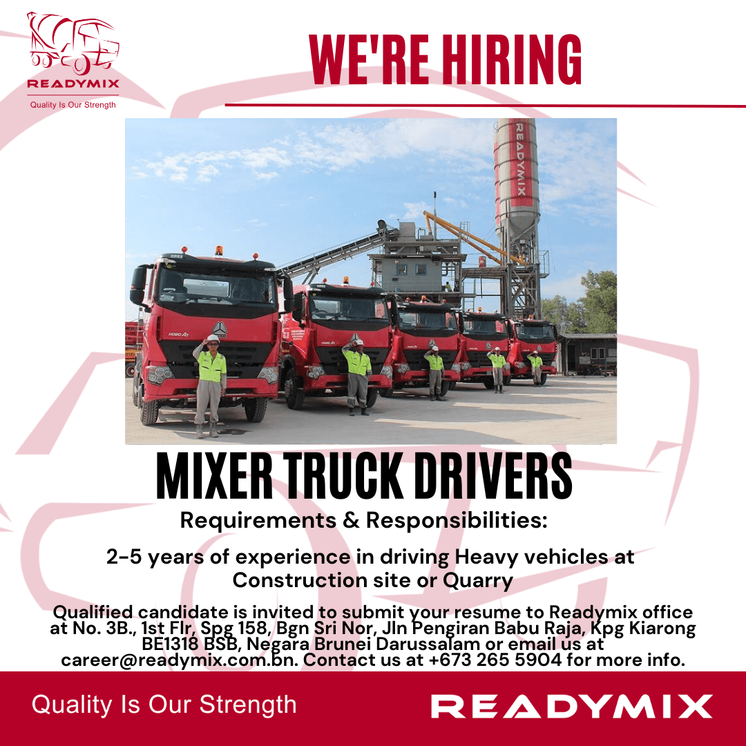 Job Vacancies Readymix Concrete (B) Sdn Bhd