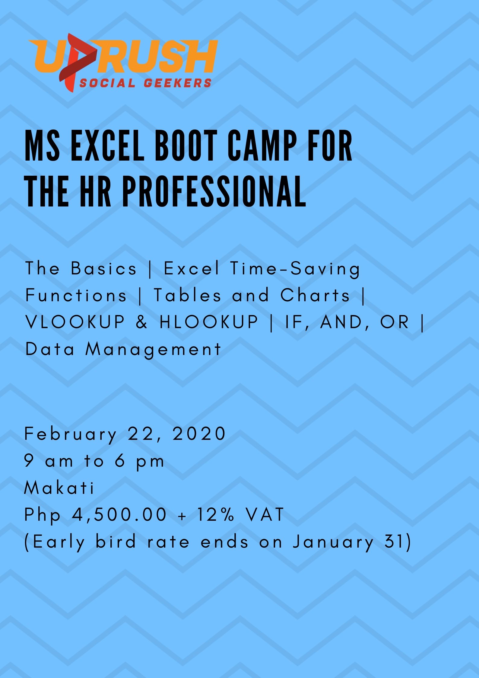 MS Excel Boot Camp for HR Professionals UpRush Social Geekers, Inc.