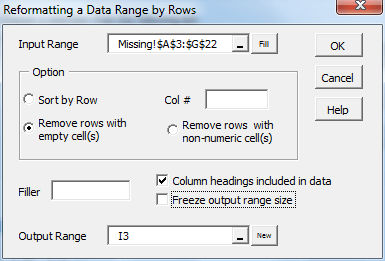 Reformat range by rows