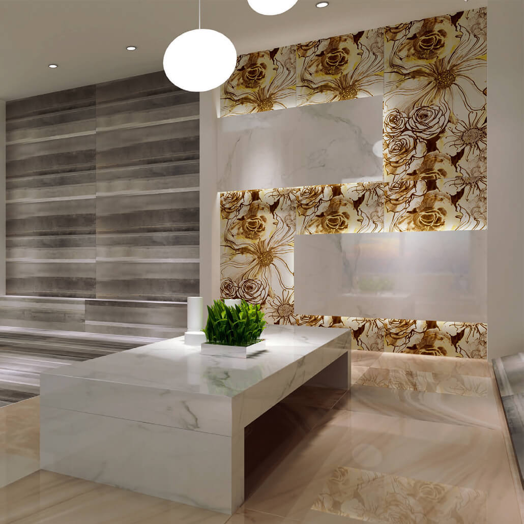 thin flower marble tile Realgres