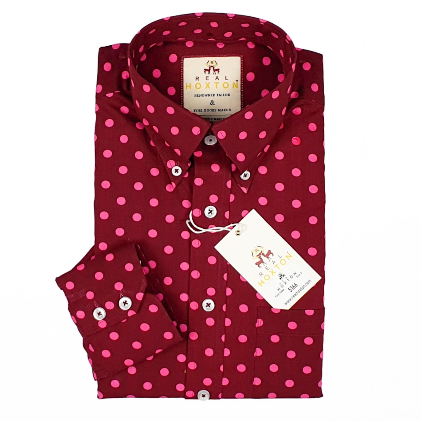 Plum Polka Long Sleeves Shirt Real Hoxton