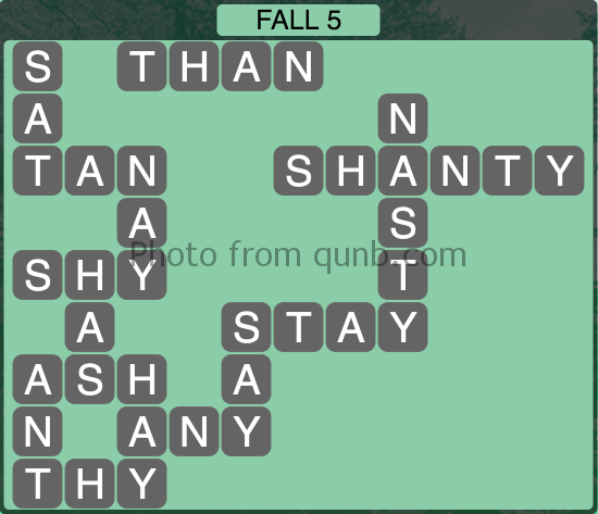Wordscapes Fall 5 (Level 1077) Answers » Qunb