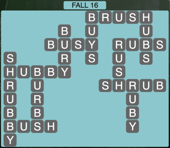 Wordscapes Fall 16 (Level 1088) Answers » Qunb