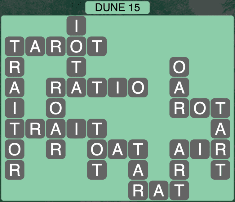 Wordscapes Dune 15 (Level 783) Answers » Qunb